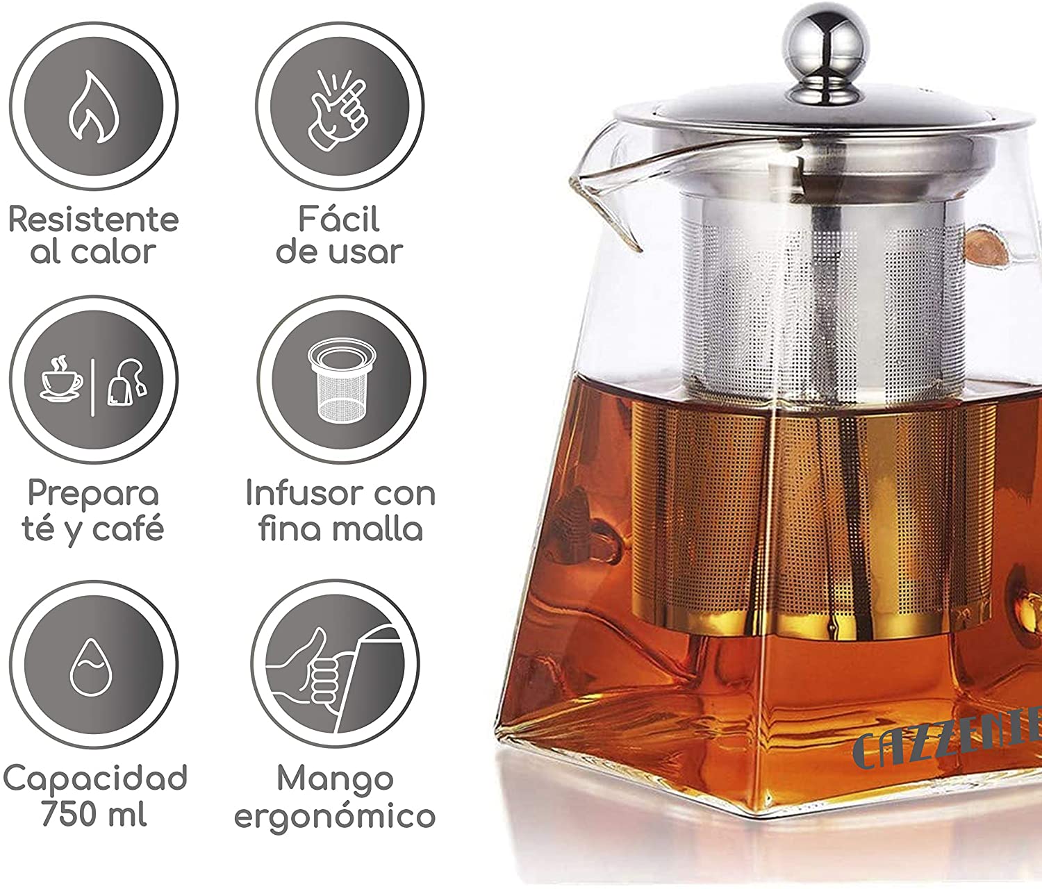 Tetera con punta de mosca con infusiones