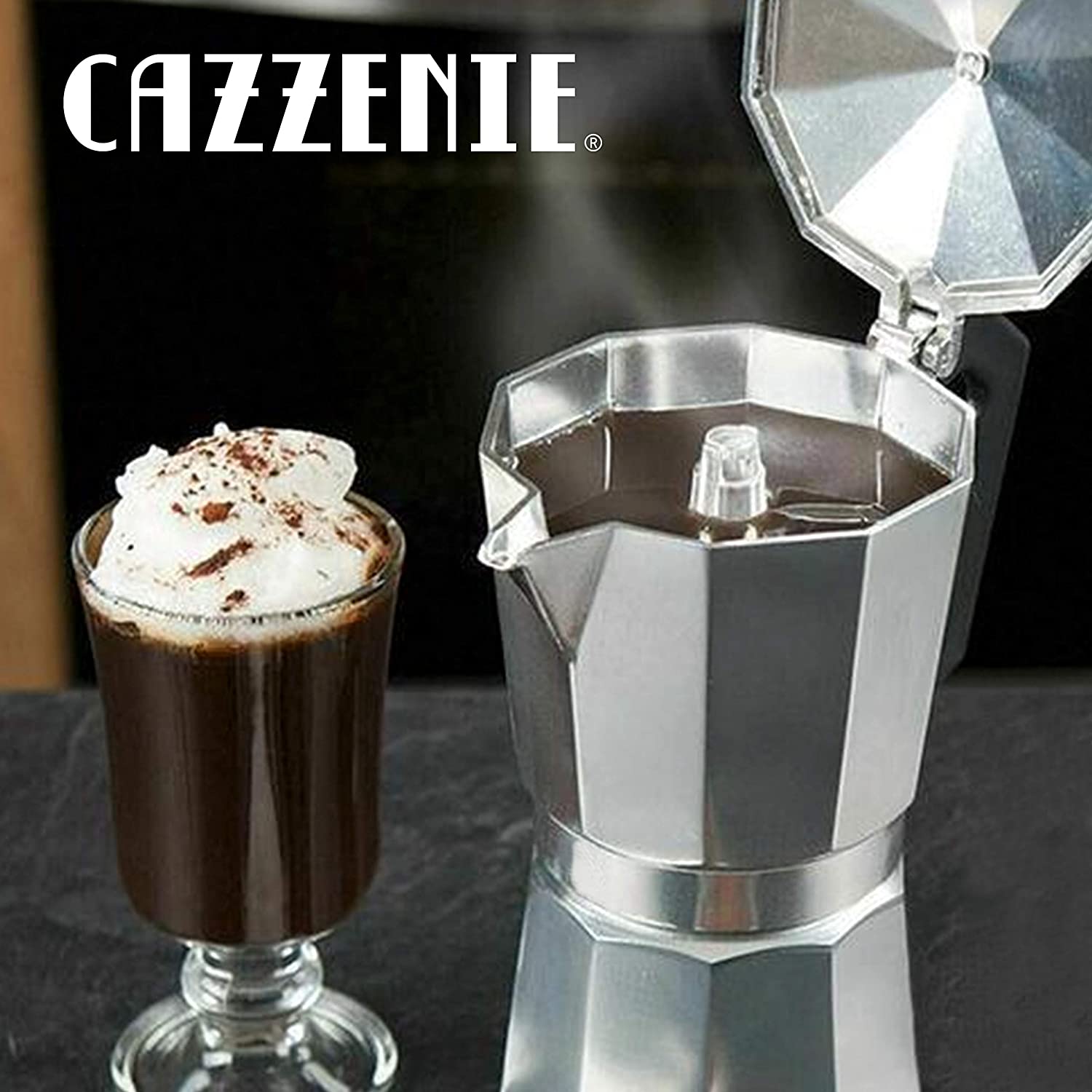 Cafetera Italiana 300ml de Acero Inoxidable para 1 Taza. – Cazzenie
