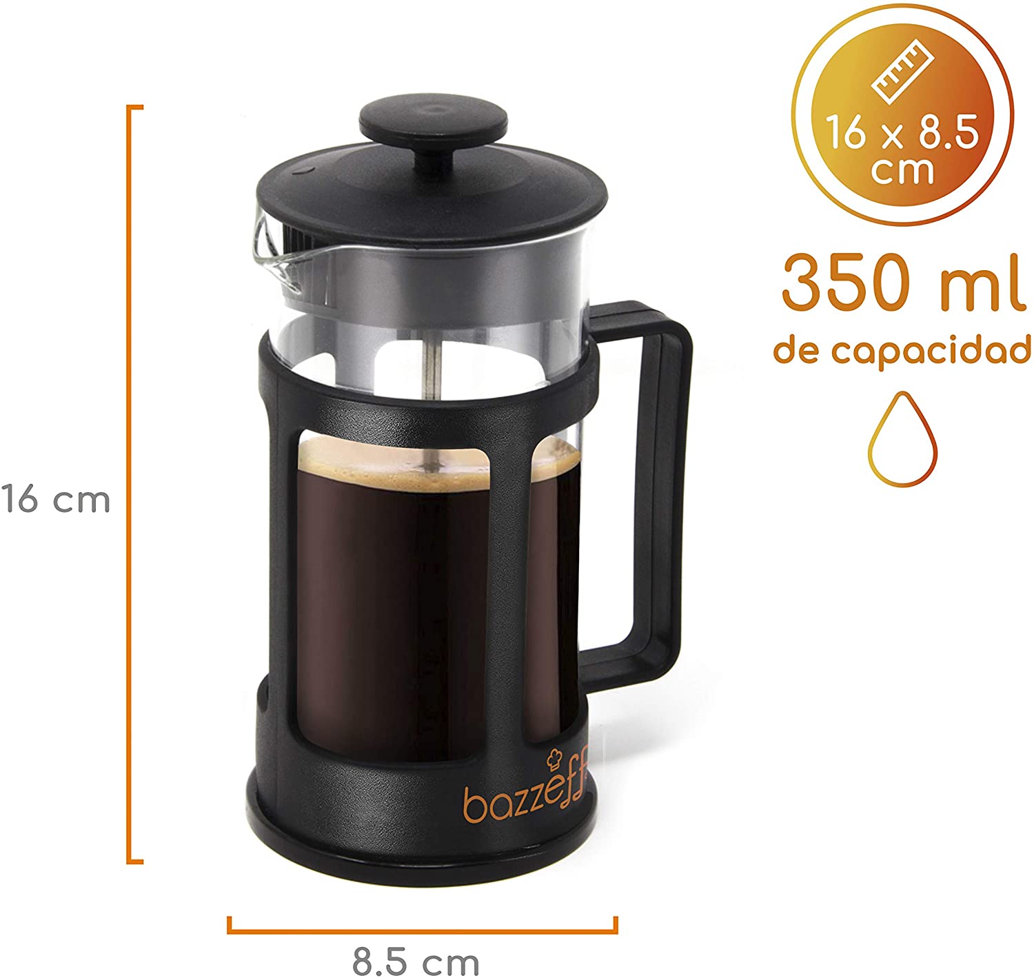 Budget-Luxe Prensa Francesa Pequeña 350ml, Lima con Cafeina, cafetera  francesa 