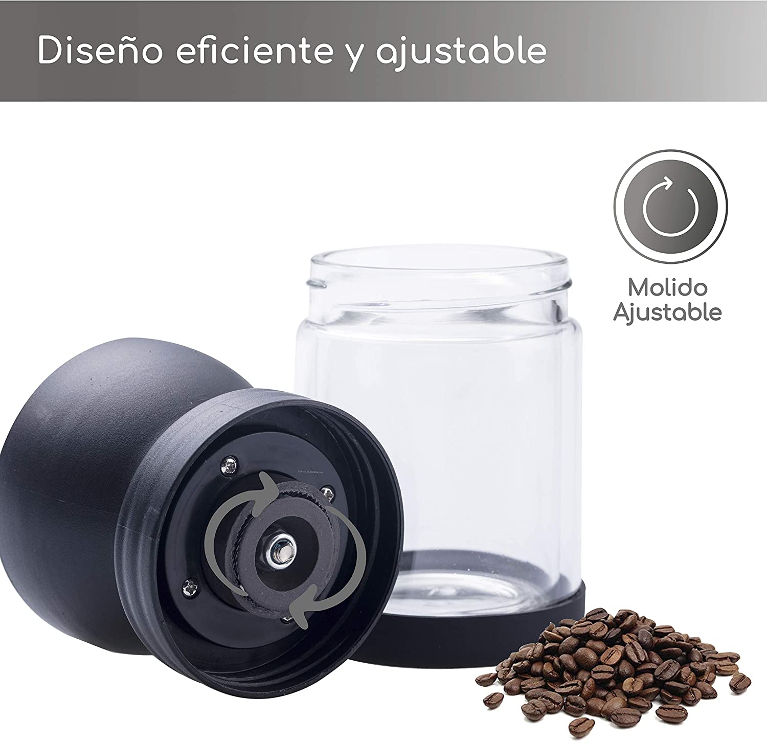 Molinillo De Café Manual De 1 Pieza, Molinillo De Café Manual Con Ajustes  Ajustables Digitales Internos Y Fresas Cónicas De Acero Inoxidable De Montaj